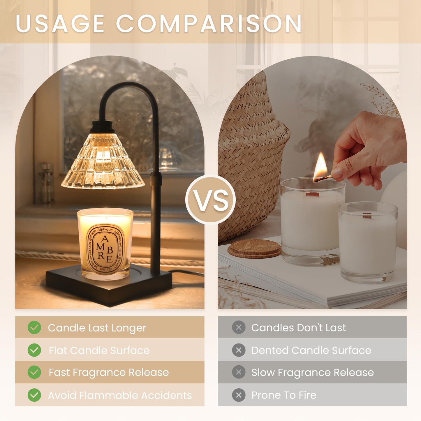 MAKYTWOW Candle Warmer Lamp with Dimmer, 2H/4H/8H Timer, Compatible with Yankee Candle Large Jar Candle, Home Decor Gift for her, Birthday Gift for mom, Home Scented Jar Candles Heater (Black)