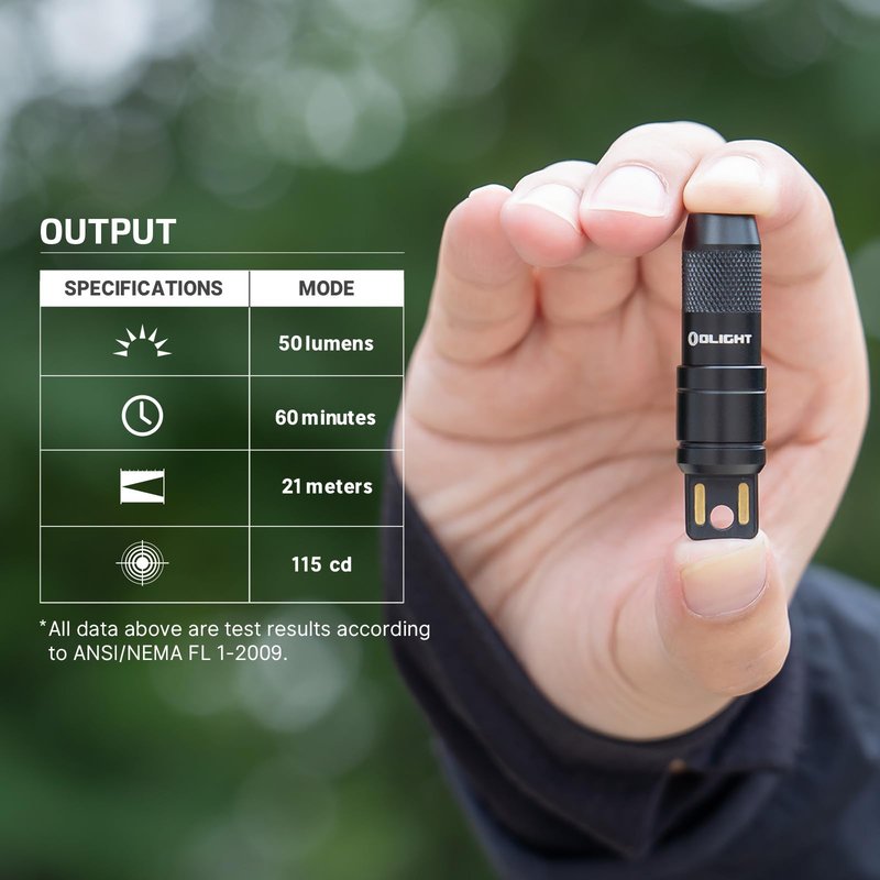 OLIGHT IMINI 2 EDC Rechargeable Keychain Flashlight, 50 Lumens Compact and Portable Mini LED Keyring Lights with Built-in Battery Ideal for Everyday Carry and Emergencies (OD Green)