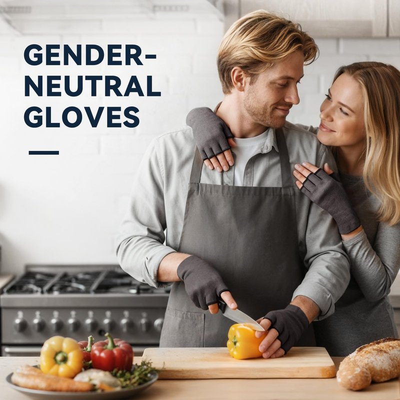 Duerer Arthritis Gloves, Compression Gloves for Women Men, Carpal Tunnel, Rheumatoid, Tendonitis, Fingerless Hand Thumb, Hand Pain, Fingerless Gloves for Computer Typing and Daily Work