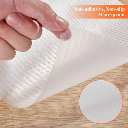 17.5" X 120" Refrigerator Liners Shelf Liner, Fridge Liners Non Slip Washable, Drawer Liners Non Adhesive Waterproof, Durable Fridge Mats for Glass Shelves, Cupboard, Pantry, Clear