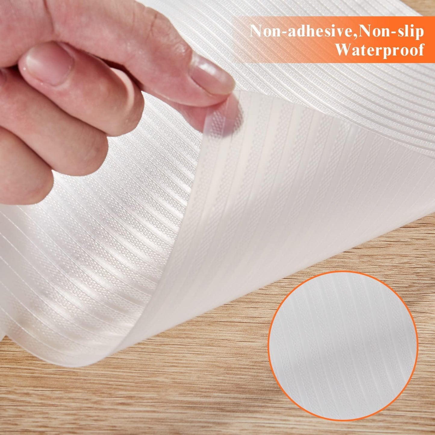 17.5" X 120" Refrigerator Liners Shelf Liner, Fridge Liners Non Slip Washable, Drawer Liners Non Adhesive Waterproof, Durable Fridge Mats for Glass Shelves, Cupboard, Pantry, Clear