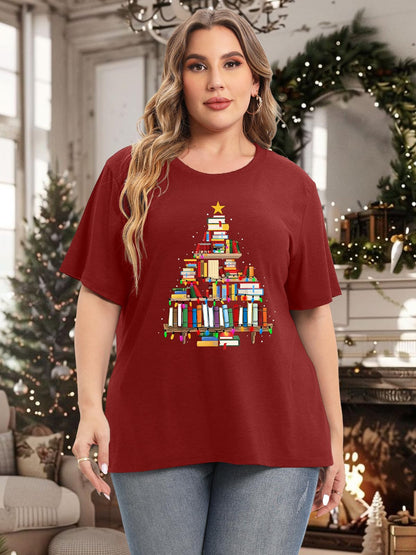 HDLTE Christmas Shirts for Women Plus Size Christmas Tree Shirt Holiday T Shirt Xmas Tops