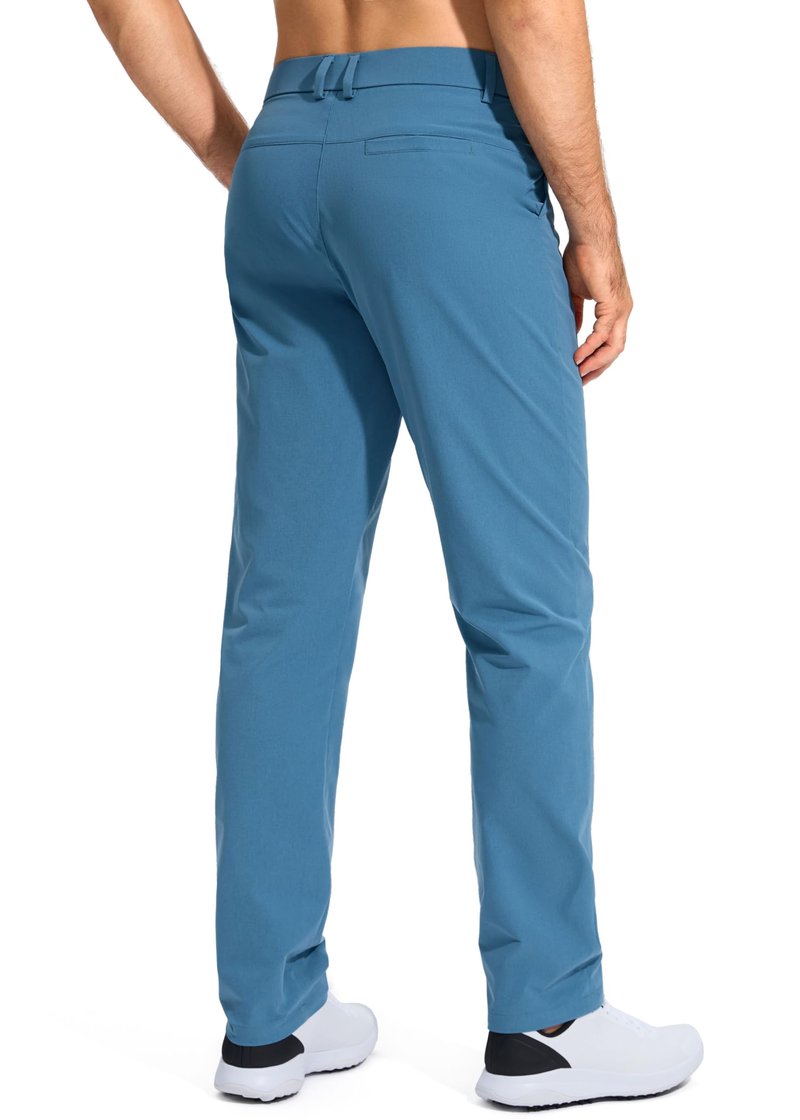 Pudolla Dress Pants for Men Golf Pants Stretch Work Dress Comfy Pants 30 Lightweight Quick Dry Casual Slacks Trousers(Stone Slab Blue 33Wx30L)