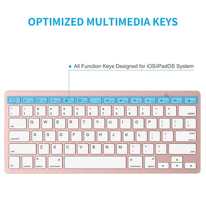 OMOTON Bluetooth Keyboard Compatible with iPad 10th Generation, iPad 10.2 (9th/8th/7th), iPad Pro 13/12.9/11 inch, iPad Air/Mini and More iOS Devices, White