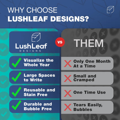 Calendar Whiteboard for Wall, 38" x 68" - Dry Erase, Undated, Yearly, Reusable - 12 Month 2025 Big Calendar for Home, Classroom & Office, Includes Markers, Erasers & Accessories