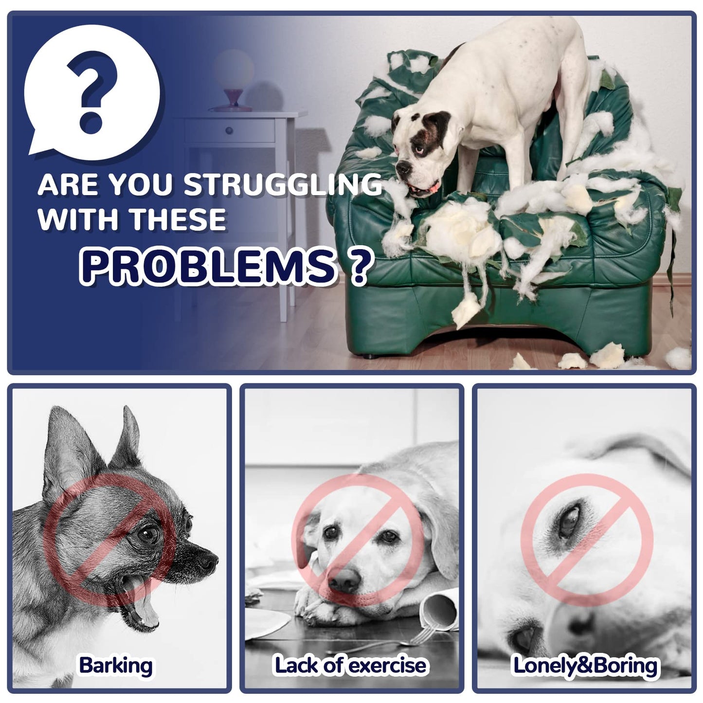 Dog Toys for Aggressive Chewers Large Breed, for German Shepherd, Indestructible Interactive Treat Dog Toys for Large Medium Breeds, Food Grade & Tough Rubber, Fun to Chew, Chase and Fetch (Blue)