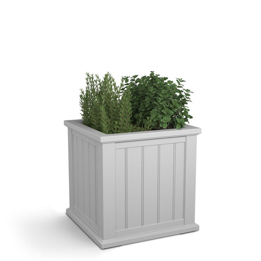 Mayne 4838-W Cape Cod 20x20 Square Polyethylene Planter, 20" x 20", White