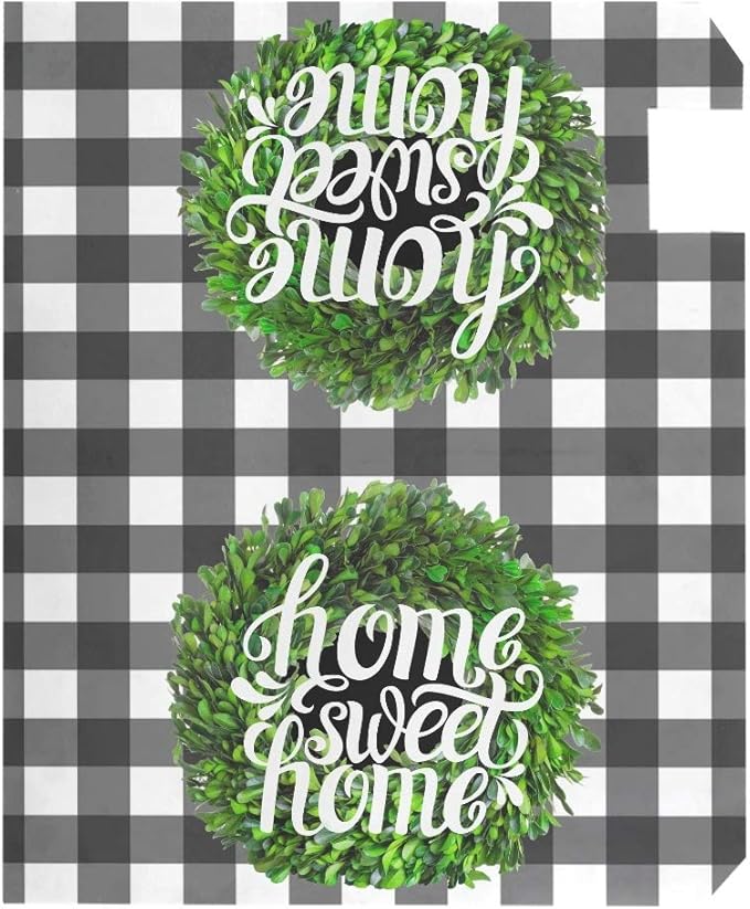 Kcldeci Buffalo Check Plaid Welcome Magnetic Mailbox Covers - Home Sweet Home Rustic Farmhouse Style, Standard Size 21x18
