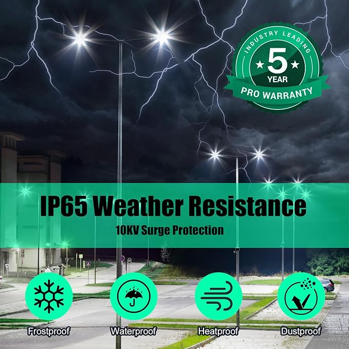 BBESTLED 400W LED Parking Lot Light 56,000 LM, DLC UL Listed Industrial Parking Lot Flood Lights, IP65 Waterproof 5000K 100-277VAC Street Area Stadium Lights Outdoor LED Pole Light w/Slip Fitter