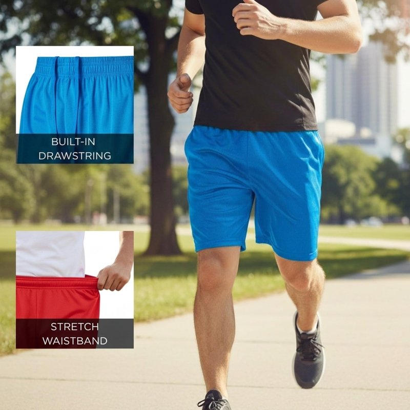 Ultra Performance 5 Pack Mens Shorts, Athletic Gym Shorts Workout Basketball Shorts for Men, Large