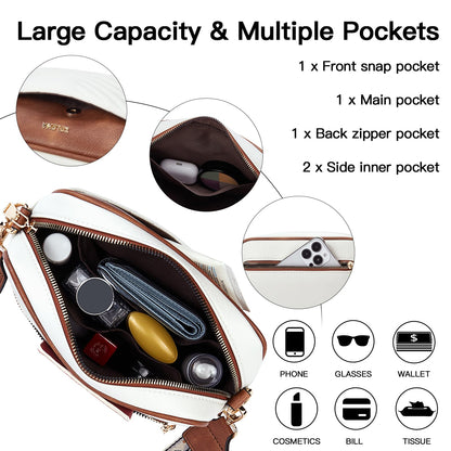 Telena Small Crossbody Bags For Women Vegan Leather Crossbody Purse With Adjustable Wide Strap For Daily Life