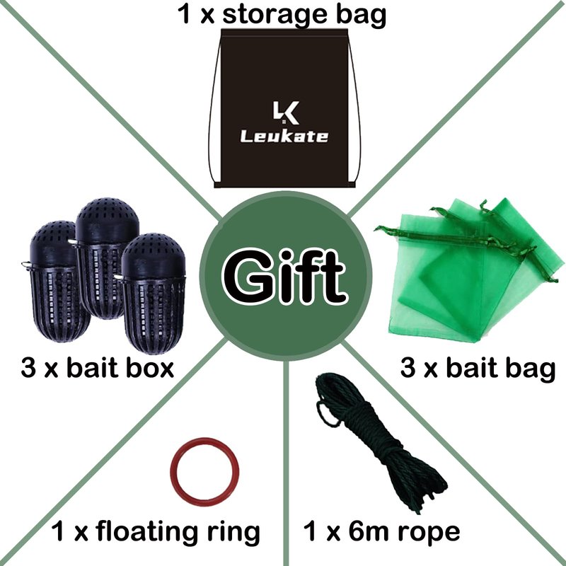 Foldable Fishing Bait Trap, Collapsible FishingTrap Net for Minnow, Crab, Crayfish, Shrimp - Easy Use 10 Hole Cast Trap Net Fishing Accessories, Catch More Fish and Crustaceans Effortlessly
