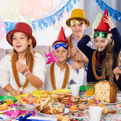 144PCS Bead Necklace, Orange Halloween Bead Necklaces Party Favors, 33" Mardi Gras Beads Necklaces Costume Bulk, Festival Parade Throw Accessories for Mardi Gras Halloween Wedding Celebrations Decor