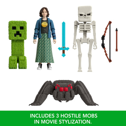Mattel Minecraft Story Set with 4 Action Figures & 3 Accessories, Overworld Encounters Pack Inspired by A Minecraft Movie, Toy Collectible, JFR70