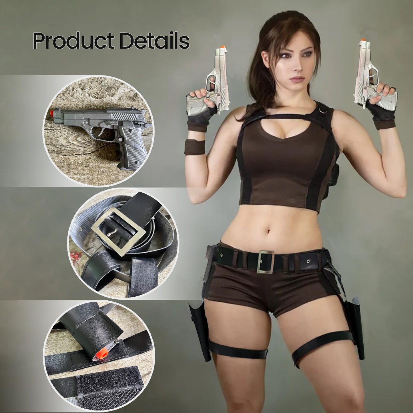 Thigh Holster for Women, SEPTCITY Adjustable Leg Holsters for Toy Gun and Pistols, Cool Cowboy Toys Party Accessory Halloween Cosplay Police Costume for Women