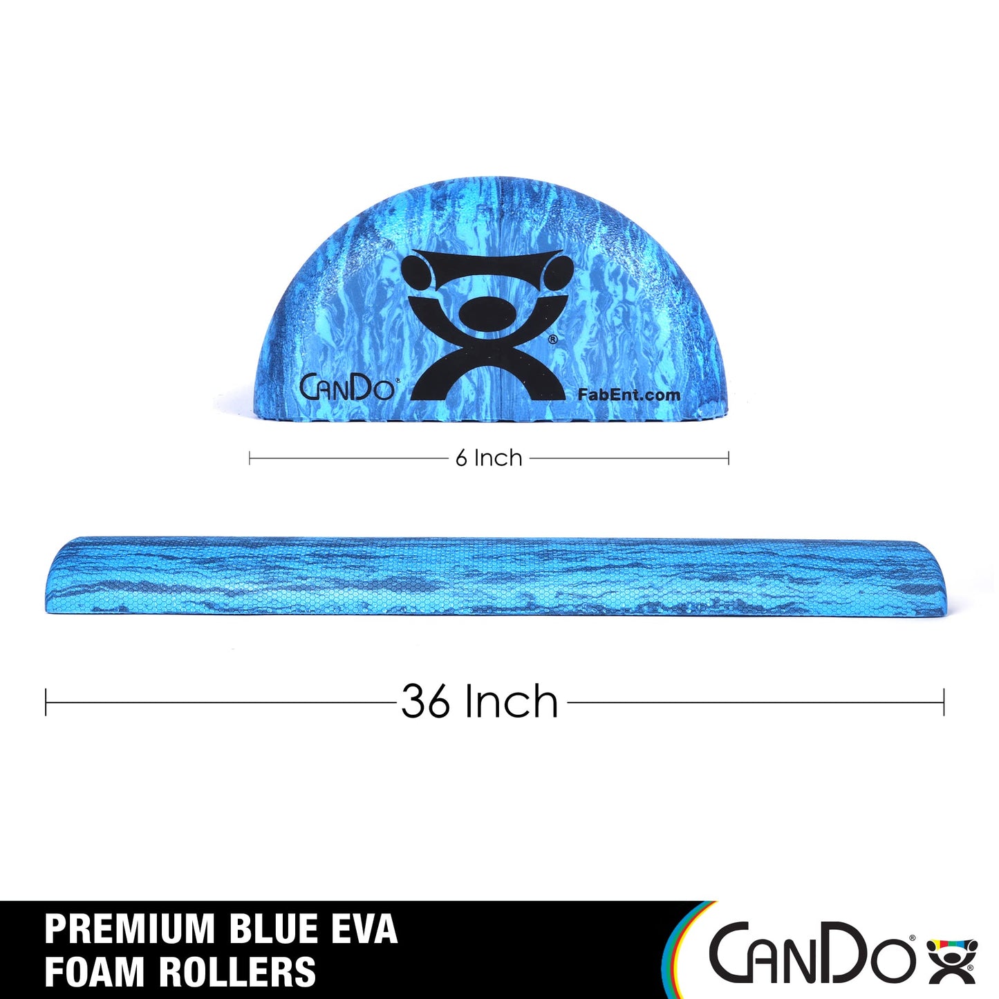 CanDo Heavy Duty EVA Foam Roller, Half Round, 6" X 36"