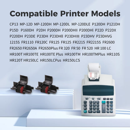10 Pack MYCARTRIDGE IR40T IR-40T Ink Ribbon Compatible with Calculator Ink Roller IR-40T CP-13 NR-42 Replacement for Canon P170-dh MP11dx P23-dhv Sharp el-1801v el-1750v Casio hr-170rc(Red/Black)