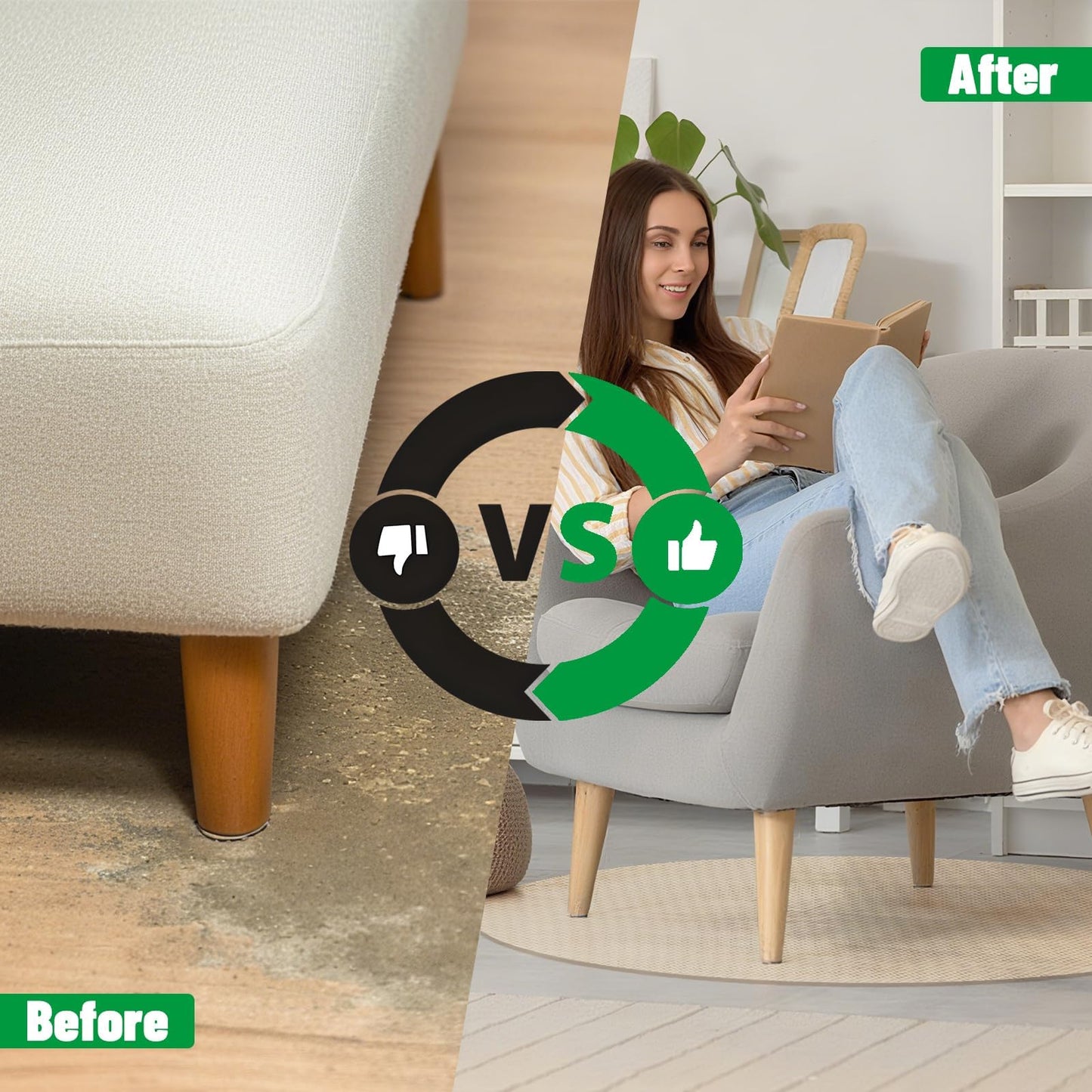 2Pcs Round Recliner Floor Protector Recliner Pads Swivel Chairs Recliners Rug for Floor Circle Anti Slip Furniture Pads Rubber Non Skid Furniture Gripper Mats (27.5’’ Camel)