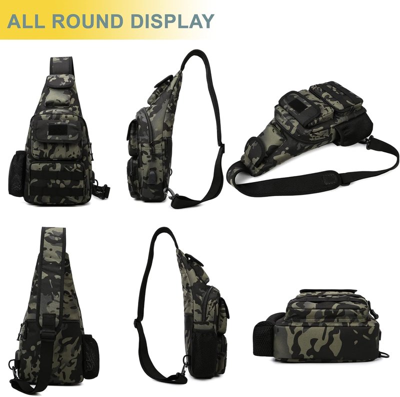 Tactical Shoulder Bag - 1000D Molle Military Backpack | Outdoor Daypack in Blue