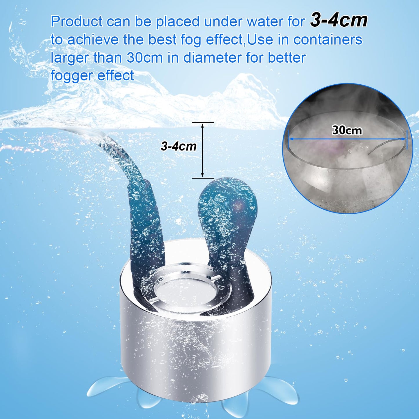 FITNATE Mist Maker, Upgraded Fogger Water Fountain Pond Fog Machine Atomizer for Halloween Gatherings, Festivals, and Other Holidays, with Ceramic Disc Tools