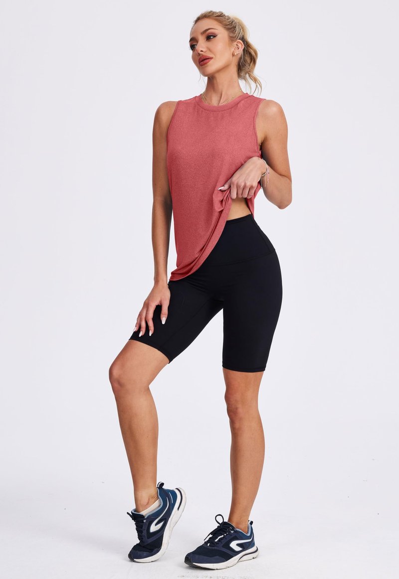 Women's Sleeveless Workout Tops Breathable Lightweight Active Tennis Yoga Shirts Athletic Running Tank Tops for Women Red S