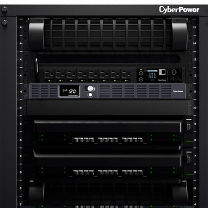 CyberPower OR700LCDRM1U Smart App LCD UPS Battery Backup and Surge Protector, 700VA/400W, 6 Outlets, AVR, 1U Rackmount, UL Certified