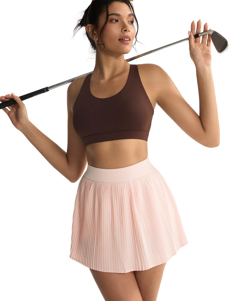 RUNNING GIRL Sports Bra for Women, Criss-Cross Back Padded Strappy Sports Bras Medium Support Yoga Bra with Removable Cups(WX2353 Coffee Bean_S)