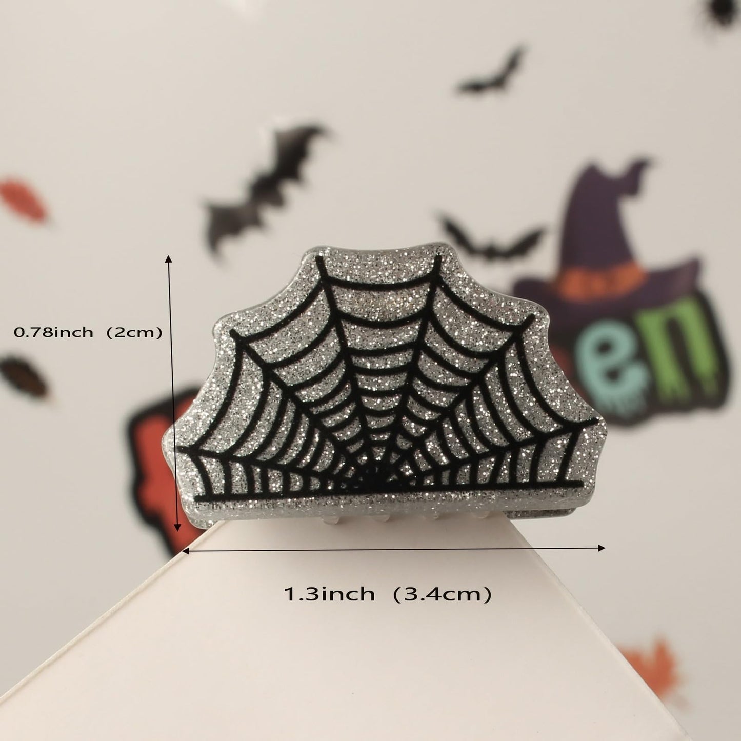 Mini Halloween Hair Claw Clips for Girls Pumpkin Ghost Bat Spider Web Designs Hair Clips Cute Halloween Hair Accessories