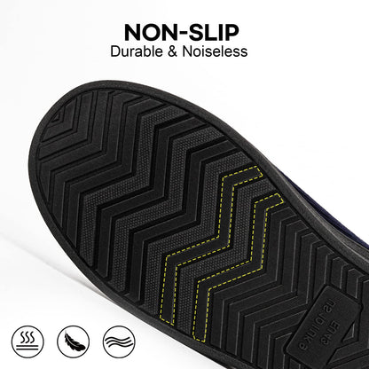 LongBay Men's Diabetic Wide Fit Memory Foam Slippers Comfy Warm Plush Fleece Arthritis Edema Swollen House Navy Blue 10UK