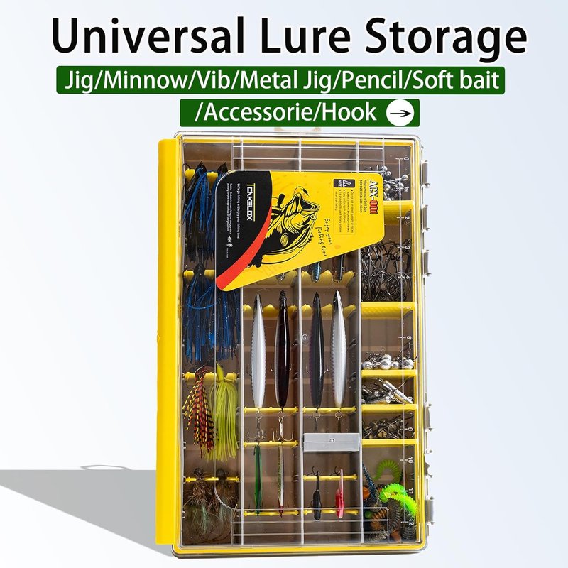 Deluxe Fishing Tackle Box - Waterproof 3600 & 3700 Organizer with 2 Type Dividers | Multi-Purpose Storage Solution