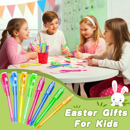 iGeeKid 32 Pack 2 Style Invisible Ink Pen with UV Black Light Party Favor for Kids 8 12 Secret Spy Pens Magic Disappearing Ink Markers Clasroom Prize Birthday Gifts Halloween Goodie Bags Stuffers