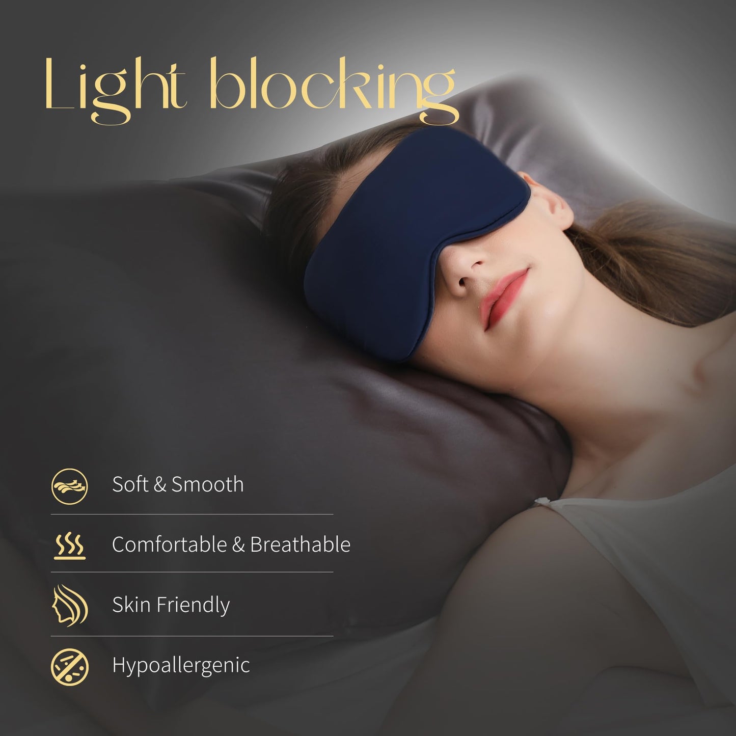 ZIMASILK Adjustable 100% 22 Momme Mulberry Silk Sleep Mask for Sleeping, Filled with Premium Mulberry Silk, Softest & Breathable Blackout Eye Sleeping Mask (Black)