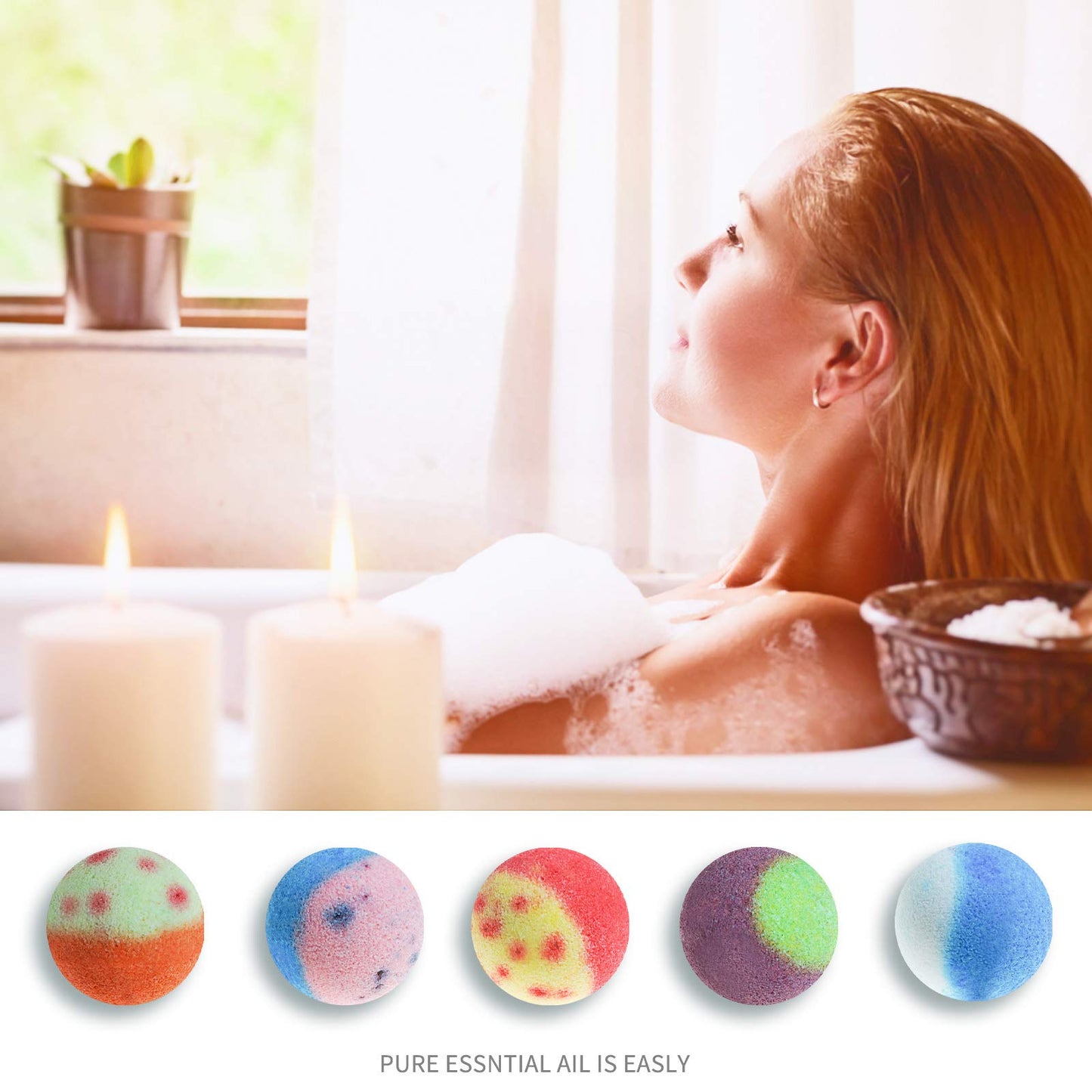 Nagaliving Bath Bombs Gift Set, 10 Organic Bubble Bombs, for Valentine’s Day, Christmas