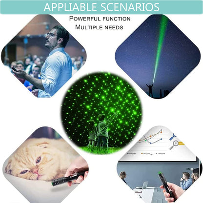 Green Laser Pointer Long-Range Laser Pointer High Power-Rechargeable Laser Pointer for Hiking, Presentations & Outdoor Use