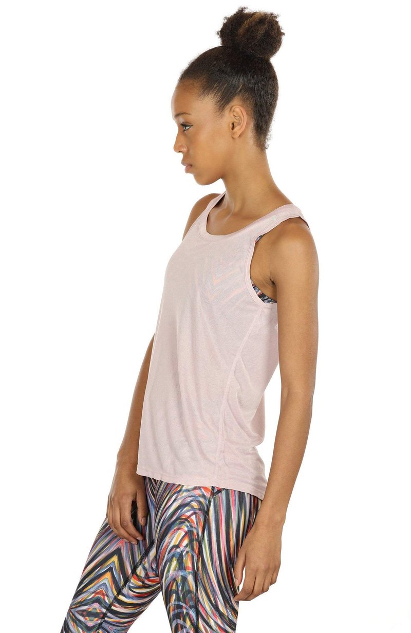 icyzone Yoga Tops Activewear Workout Clothes Open Back Fitness Racerback Tank Tops for Women(XL,Black/Pale Blush)