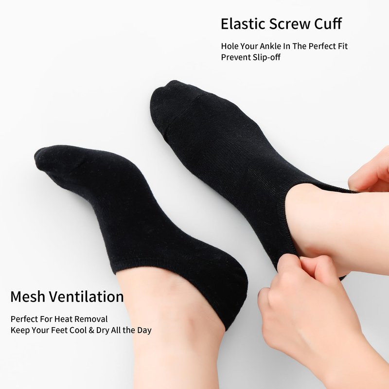 Loucey No Show Socks Invisible Socks Men Women Cushioned Low Cut Ankle Sock for Running Gym Hiking, 9 Pairs(mix colors Small)