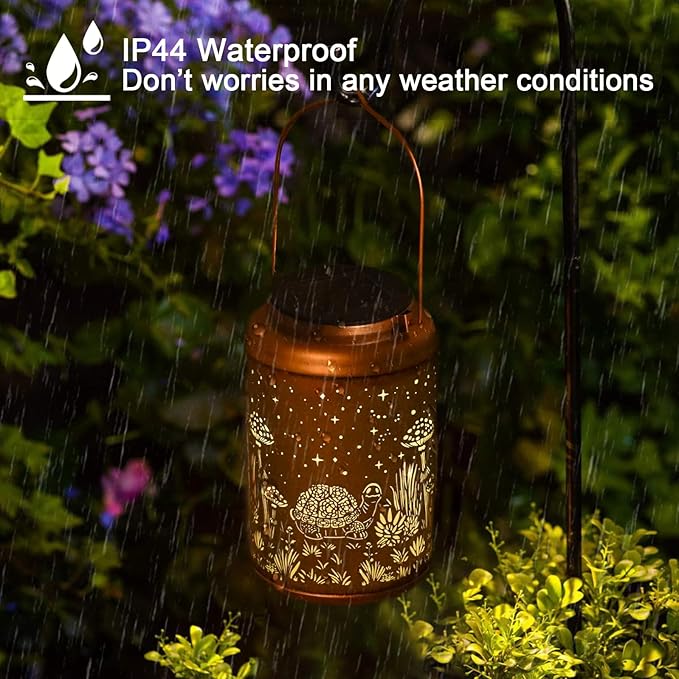 Birthday Gifts for Women, Men, Mom, 2 Pack Turtle Solar Lanterns Outdoor Waterproof - Hanging Turtle Solar Lights Garden Decor, Outdoor Decor for Patio, Yard