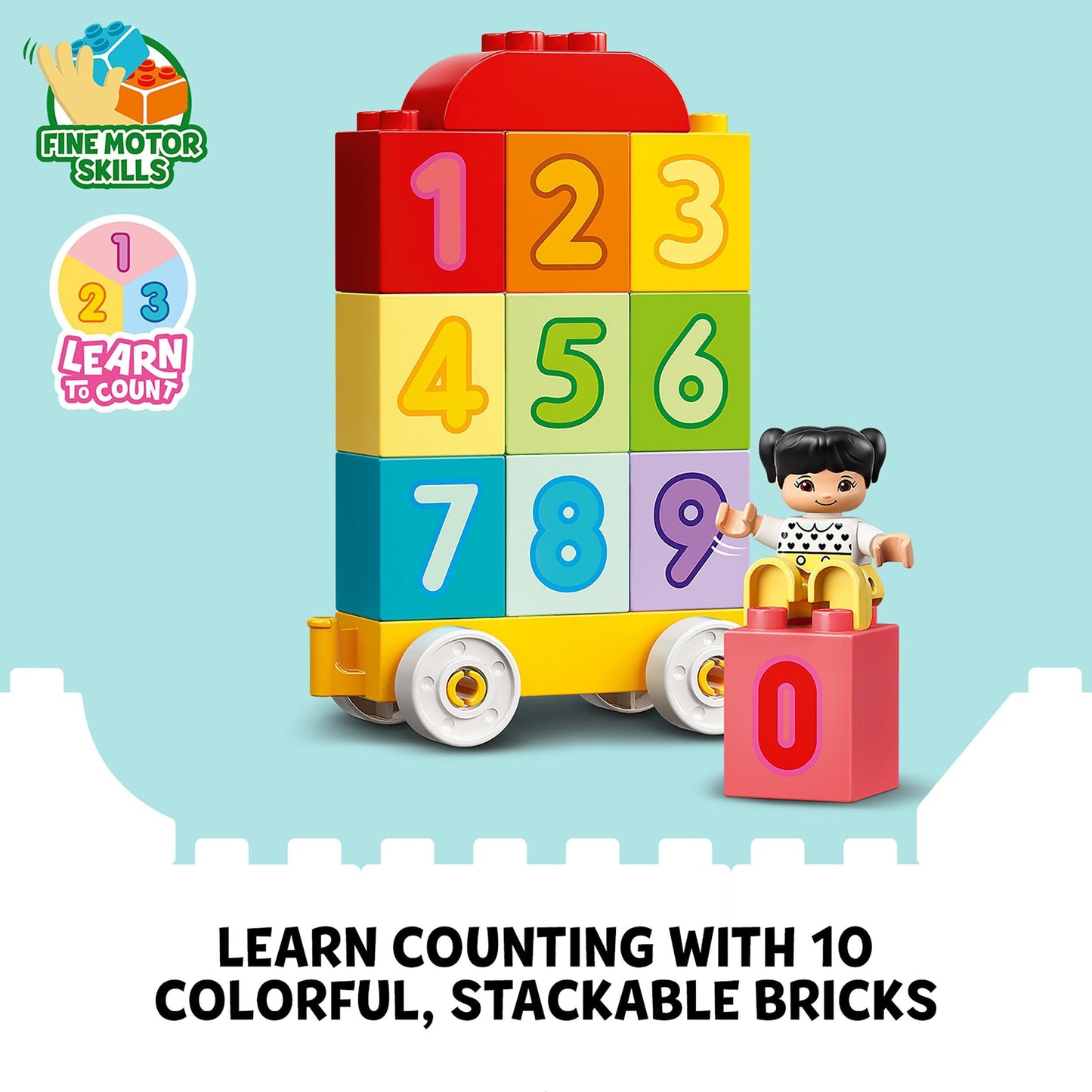 LEGO DUPLO Number Train - Learn To Count - Educational Learning Toy for Toddlers - incl. Colourful Number Bricks and 2 Figures - Gift for 1+ Year Old Boys & Girls - Christmas Treat - 10954