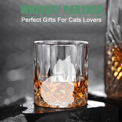 3D Cat Ice Cube Mold, Admaison Ice Cube Tray with Funnel with Funnel for Cocktails, Bourbon,Brandy, Whiskey Gifts for Men, Silicone Fun Shapes Black Cute (CAT)