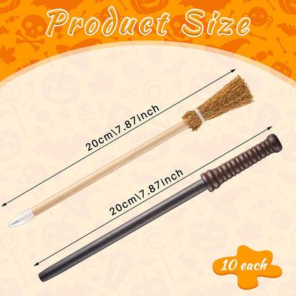 Chinco 20 Pcs Wand Pencils Party Favors Witch Broom Pencils Bulk Set, Halloween Wand Theme Birthday Goody Bag Filler Favors for Kids Teen Tween Boys Girls School Rewards