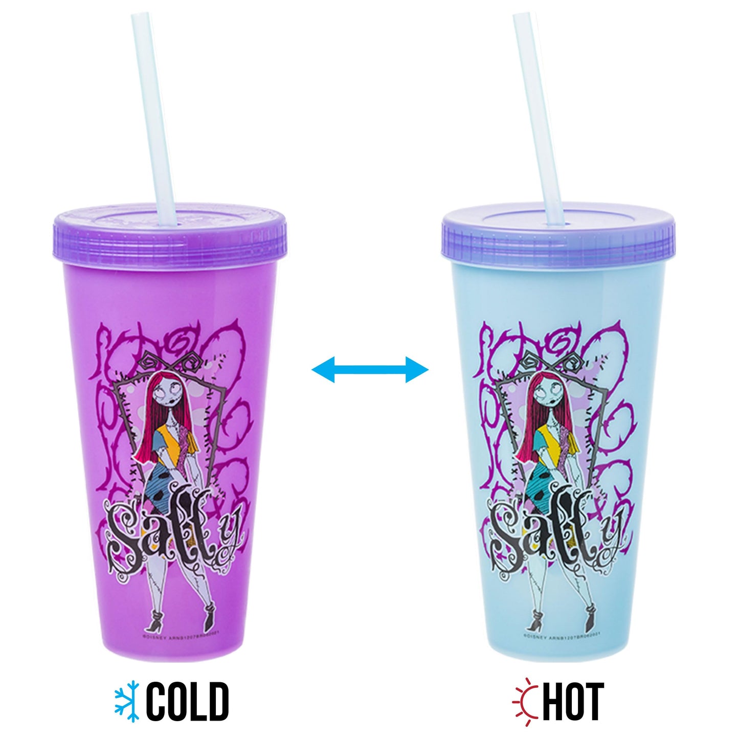 Silver Buffalo Disney Nightmare Before Christmas Character Grid 4 Pack Color Change Plastic Tumbler, 24 Ounces