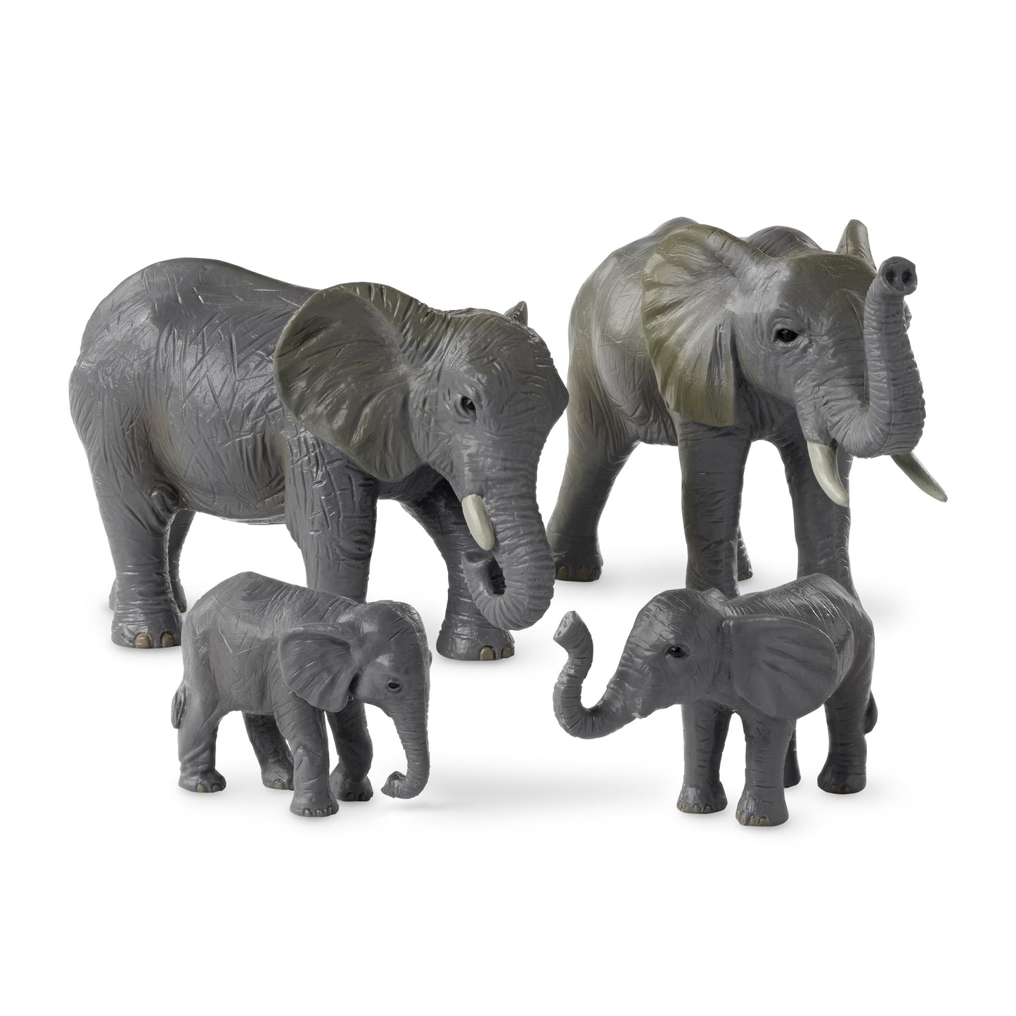 Terra By Battat – 4 Pieces African Elephant Toys Family Set – Realistic Plastic Safari Animals Figures – Animal Toys for Kids 3+ Years – Elephant Gifts & Baby Shower Decorations