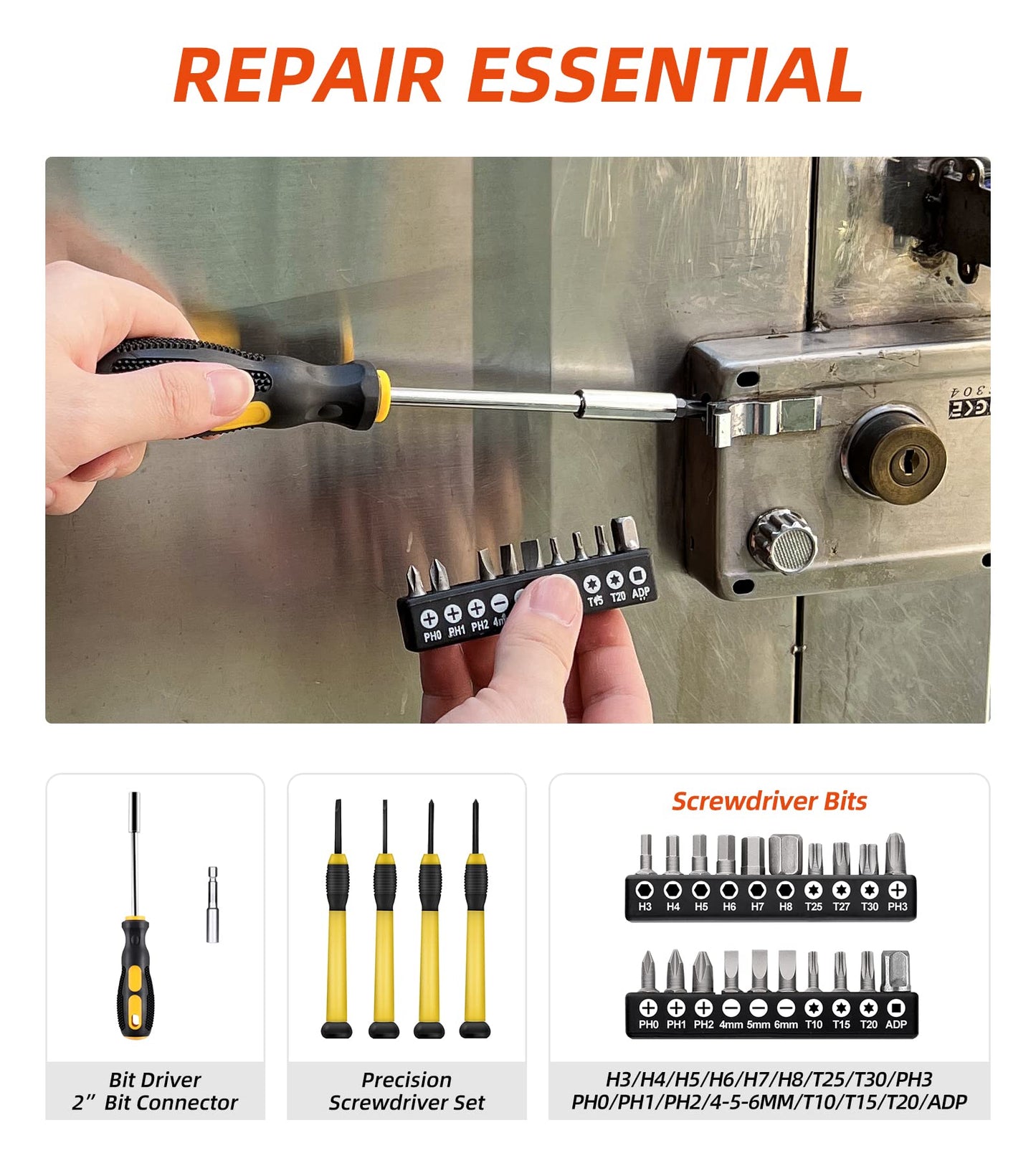 DIFFLIFE 40-Piece Tool Set - General Household Hand Tool Kit with Plastic Toolbox Storage Case…