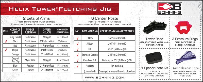 Bohning 12962 Helix Tower Fletching Jig , Black, 2.25" Vanes