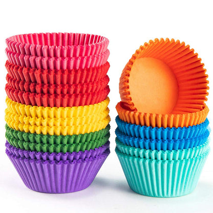 Gifbera Bright Rainbow Standard Cupcake Liners Solid Colorful Paper Baking Cups 400-Count