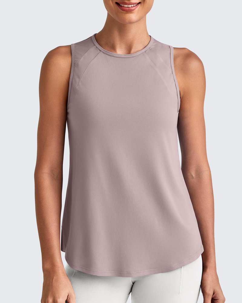 G4Free Running Tank Tops for Women Sleeveless Workout Shirts Athletic Gym Muscle Tank Lightweight Clothes Outfits(Gray Lilac,L)