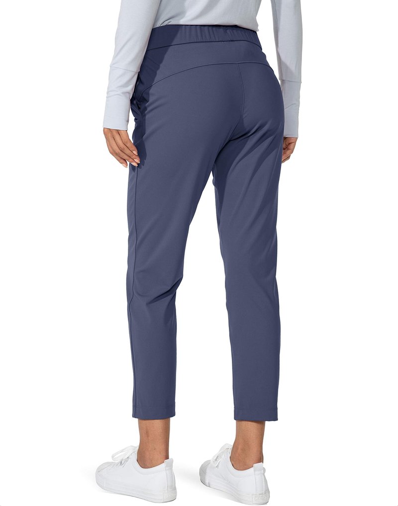 G Gradual Women's Pants with Deep Pockets 7/8 Stretch Sweatpants for Women Athletic, Golf, Lounge, Work (Dusty Blue, Small)