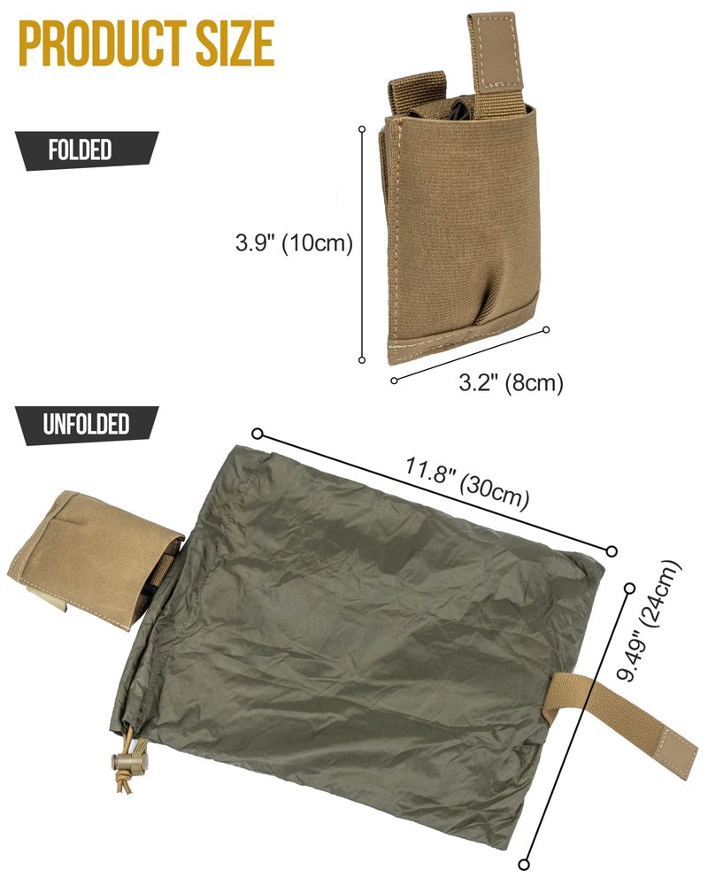 OneTigris Dump Pouch - Tactical Belt Mounted MOLLE Dump Pouch, Roll Up Foldable Magazine Mag Pouch, Quick-Release Utility Waist Bag, Coyote Brown