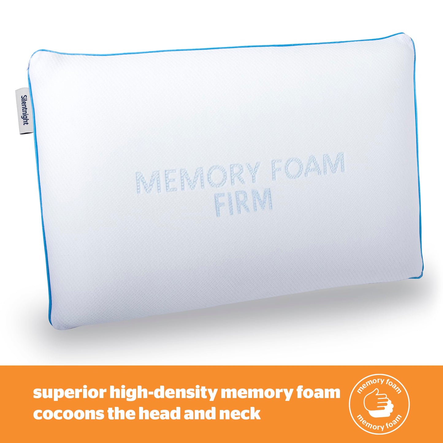 Silentnight Memory Foam Pillow – Orthopedic Pillow for Shoulder and Neck Pain Relief and Support – Hotel Quality Memory Foam Bed Pillow Machine Washable Cover for Back Stomach and Side Sleepers – Firm