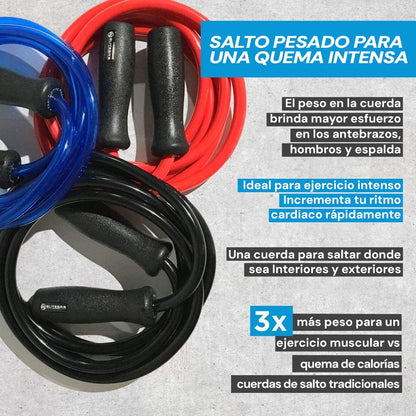 Elite Jumps, Muay Thai 2.0 Weighted Jump Rope - Heavy 1.3lb PVC Drag Rope (10ft)